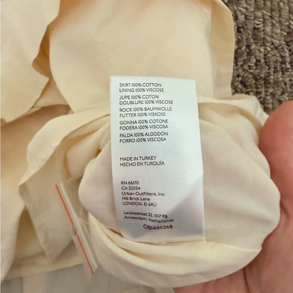 Maeve by Anthropologie Cream Pleated Skirt Size 8 NWT